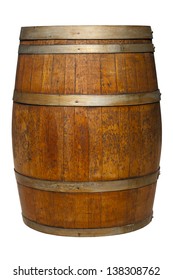 Oak Barrel On A White Background