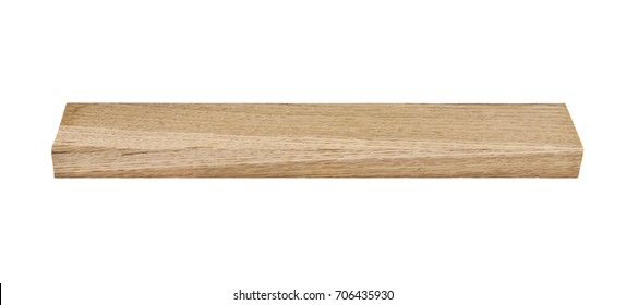 Oak Wooden Beam Isolated On White Background