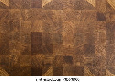 Oak Wooden Butcher Chopping Block, Natural Durable End Grain Hard Wood Board Texture Background Pattern Close Up