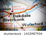 Oakdale. California. USA on a map