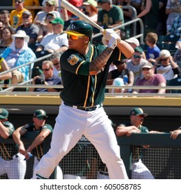 Oakland Athletics Spring Training At Hohokam Stadium In Mesa Arizona USA March 18,2017.