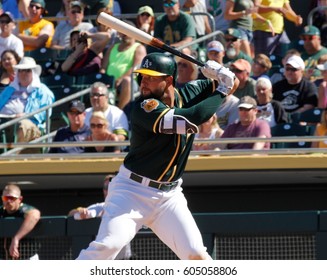 Oakland Athletics Spring Training At Hohokam Stadium In Mesa Arizona USA March 18,2017.