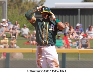 The Oakland Athletics Spring Training At Hohokam Stadium In Mesa Arizona USA March 18,2017.