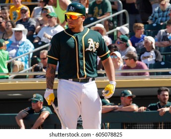 The Oakland Athletics Spring Training At Hohokam Stadium In Mesa Arizona USA March 18,2017.