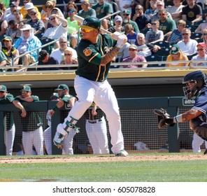 The Oakland Athletics Spring Training At Hohokam Stadium In Mesa Arizona USA March 18,2017.