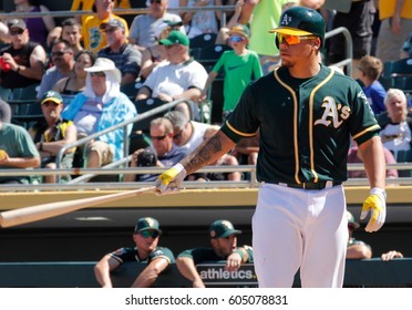 The Oakland Athletics Spring Training At Hohokam Stadium In Mesa Arizona USA March 18,2017.