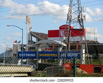 OAKLAND, CA - NOVEMBER 18: Exterior View Oracle Arena At Oakland Raiders Football Game 2012