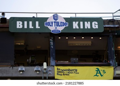 Oakland, California - July 5, 2022: The Bill King Broadcast Booth At The Oakland Coliseum.