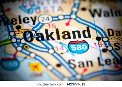 Oakland. California. USA on a map