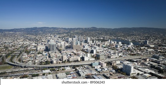 The Oakland City And The Downtown Aerial View