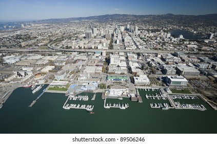 The Oakland City And The Downtown Aerial View