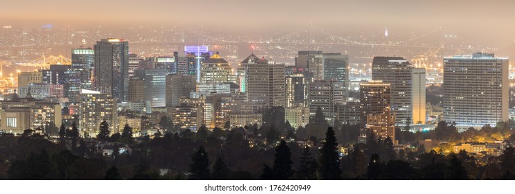 Oakland Skyline Panorama Via Oakland Hills