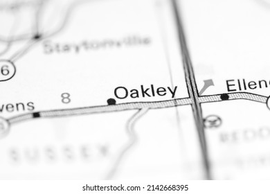 Oakley. Delaware. USA on a geography map