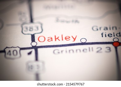 Oakley. Kansas. USA on a geography map.