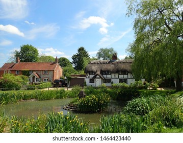 Oakley Village pond in Spring time, Hampshire, UK