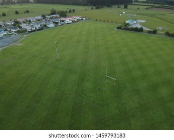 OAMARU , 15 MAY 2019 , New Zealand . A Nice View Rugby Field From Aerial View .