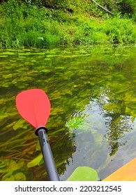 Oar in river rowing canoe - Shutterstock ID 2203212545