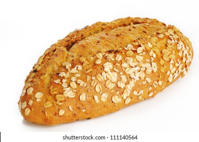 Oat Bread On White Background