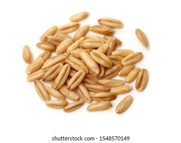 Oat Grains On A White Background 