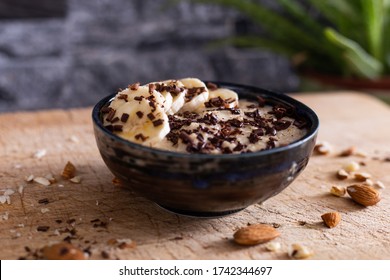 Oat Porridge With Banana And Chocolate Chips