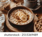 Oatmeal with Banana and Cinnamon, Ready to Eat