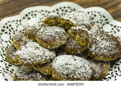 Oatmeal Cookies With Chia Seeds On A Plate