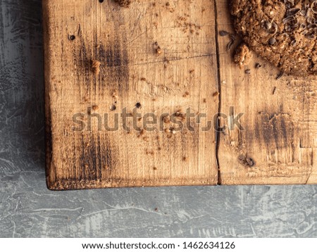 Similar – Image, Stock Photo rustic bread, wrapped in striped fabric