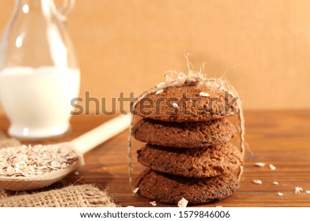 Similar – Image, Stock Photo round chocolate chip cookies