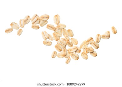 oatmeal grain cereal top view on white isolated with super food ingredients concept - Powered by Shutterstock