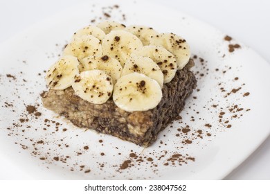 Oats Cake With Carob And Bananas