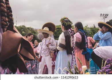 Oaxaca, Oaxaca / Mexico - 21/7/2018: (Indigenous People Celebrating The Traditional Guelaguetza In Oaxaca Mexico)