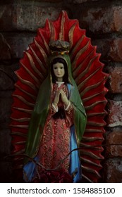 Oaxaca, Mexico; November 17 2018: Our Lady of Guadalupe figure