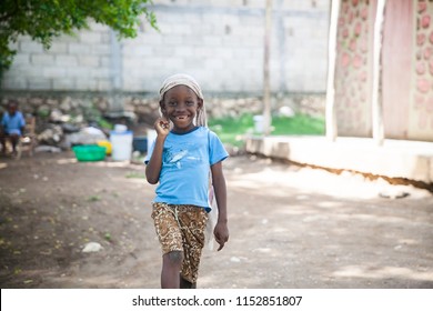 Oban / Haiti - May 30 2015 : Smiling Little Boy Outside his Home in Haiti