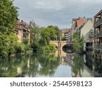 The Obere Karlsbrücke (upper Charles bridge) was built in 1728 over the Pegnitz river to link the Trödelmarktinsel in Nuremberg