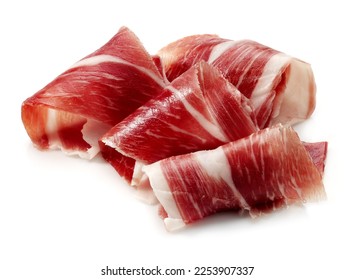 oberico ham appetizer cut on white background
