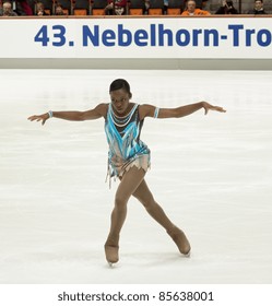 OBERSTDORF, GERMANY - SEPT 24: Figure Skater Yretha Silete Of France Performs Her Free Program At Nebelhorn Trophy On September 24, 2011 In Oberstdorf, Germany