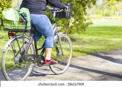 fat lady on bike