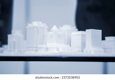 Object model printed on a 3D printer from molten plastic. 3D printer printed prototype of toy from molten plastic. 3D design and prototyping. Additive progressive new modern 3d printing technology