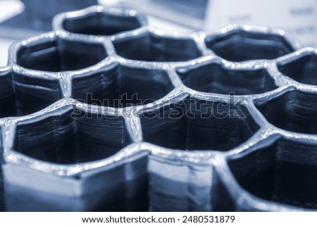 Object printed by 3D printer from metal. Additive manufacturing solution. Object created on 3Dprinter from melting metal thread. 3D Metal Printing. Metal additive manufacturing