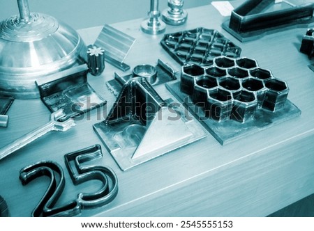 Object printed by 3D printer from metal. Additive manufacturing solution. Object created on 3Dprinter from melting metal thread. 3D Metal Printing. Metal additive manufacturing