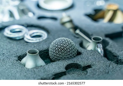 Object printed on metal 3d printer close-up. - Shutterstock ID 2165302577