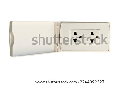 Object of two-way electrical plug block with waterproof cover. for install on the outdoor of house.