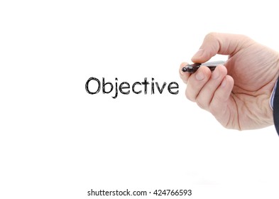 Objective text concept isolated over white background - Shutterstock ID 424766593