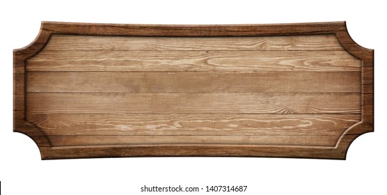 Oblong decorative wooden signboard made of natural wood and with - Shutterstock ID 1407314687
