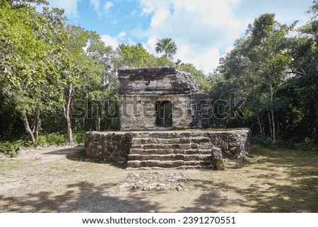 The obscure Mayan ruins of San Gervasio, located on the Mexican island of Cozumel Imagine de stoc © 
