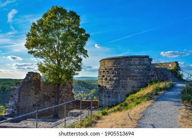 Observation Deck On The Top Of The Mountain Overlooking The Town Of Bad Kissingen, Germany