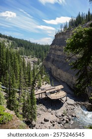 Observation deck in a river valley