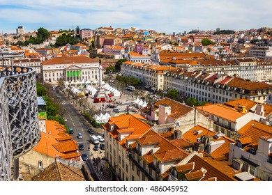 An observation deck and a lot of tile roofs