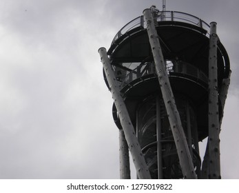 observation tower in clouds