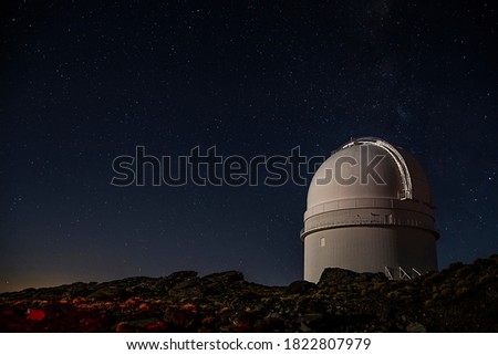 observatory astronomical dome in night sky